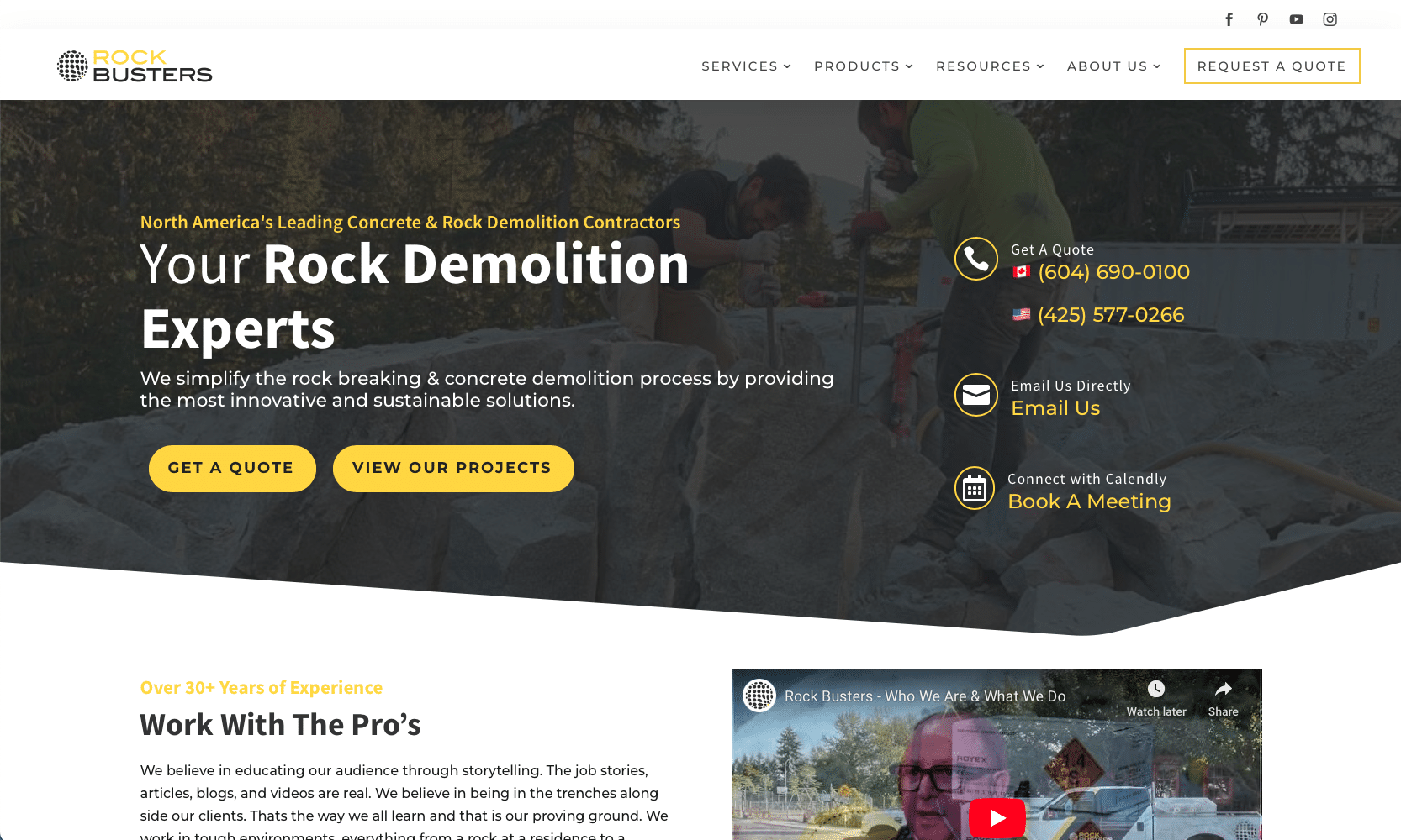 construction web design screenshot
